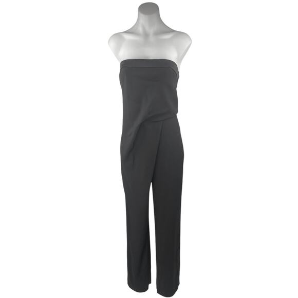 Reiss Toni Silk Satin Trimmed Strapless Tube Sleeveless Bandeau Jumpsuit Size 2 - Picture 4 of 11